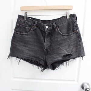 3/$30 Levi's 501 High Rise Cut Off Shorts‎ Size 30 Gray Button Fly